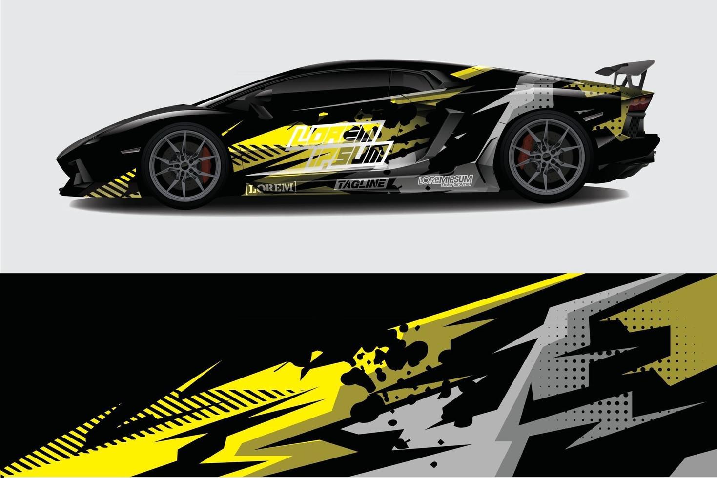 Car wrap graphic racing abstract background for wrap and vinyl sticker vector