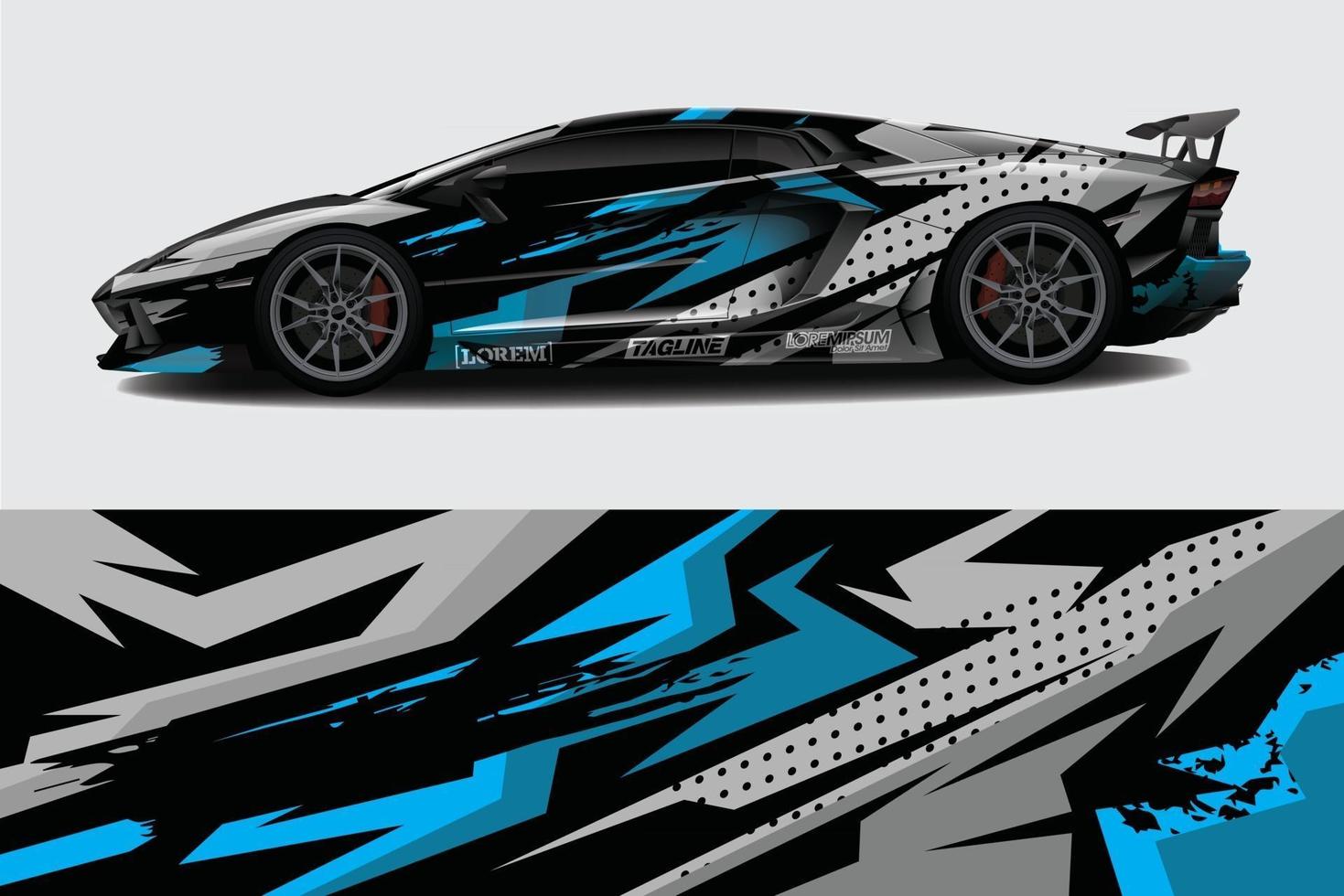 Car wrap graphic racing abstract background for wrap and vinyl sticker vector