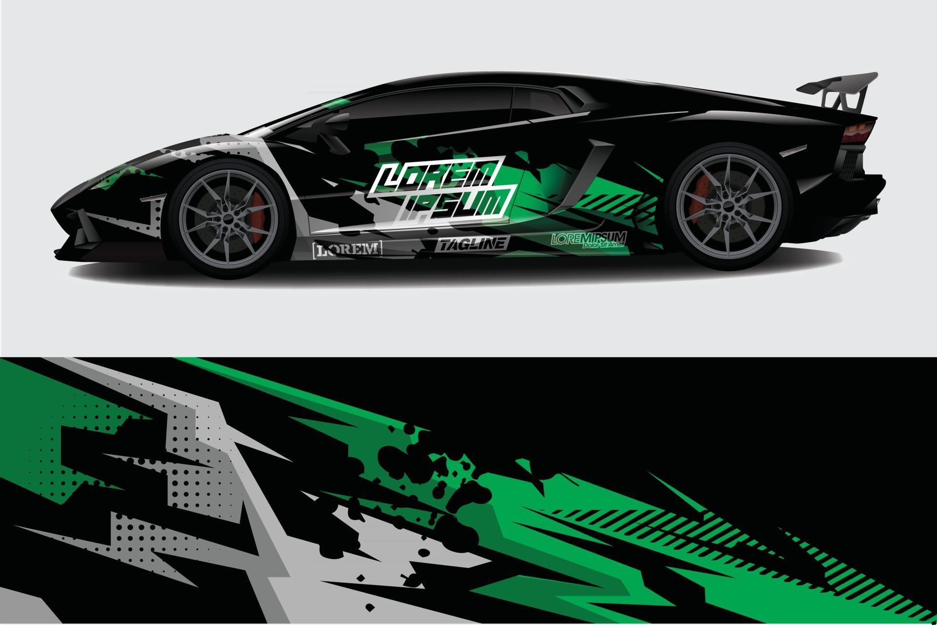 Car wrap graphic racing abstract background for wrap and vinyl sticker