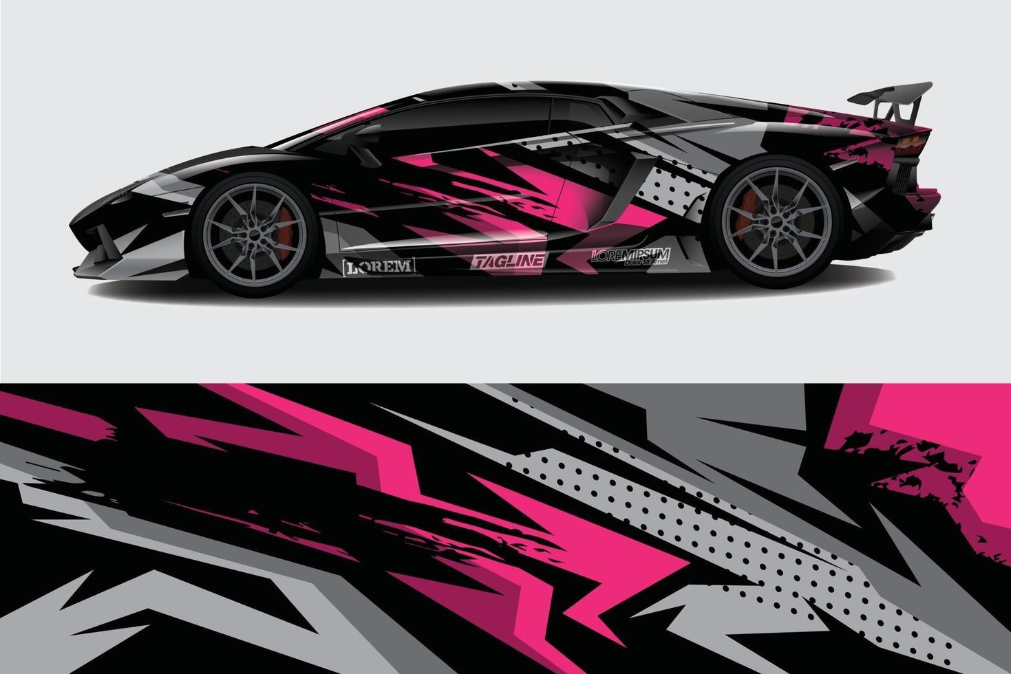 Car wrap graphic racing abstract background for wrap and vinyl sticker vector