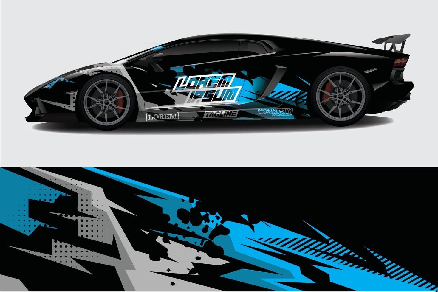 Car wrap graphic racing abstract background for wrap and vinyl sticker vector