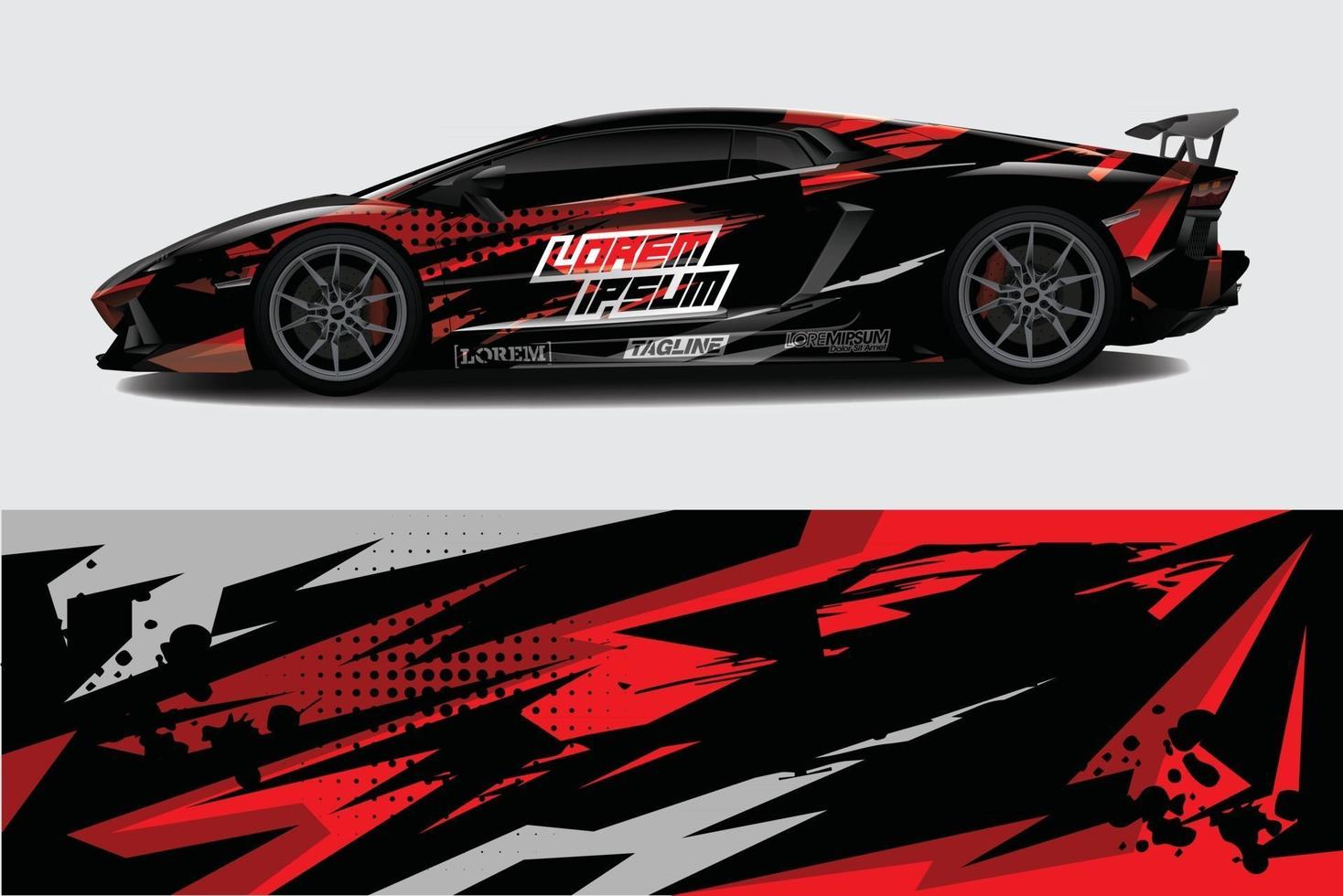 Car wrap graphic racing abstract background for wrap and vinyl sticker vector