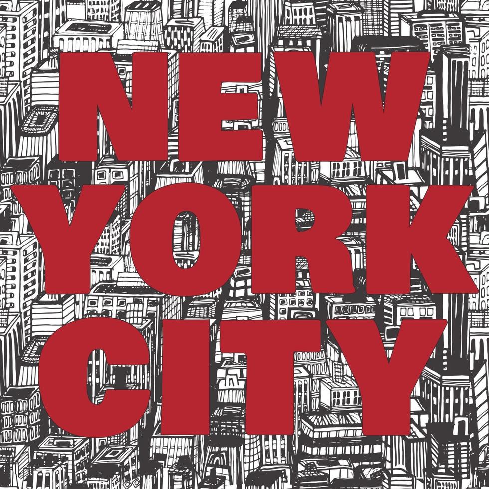 cartel vintage con cita texto de la ciudad de nueva york vector