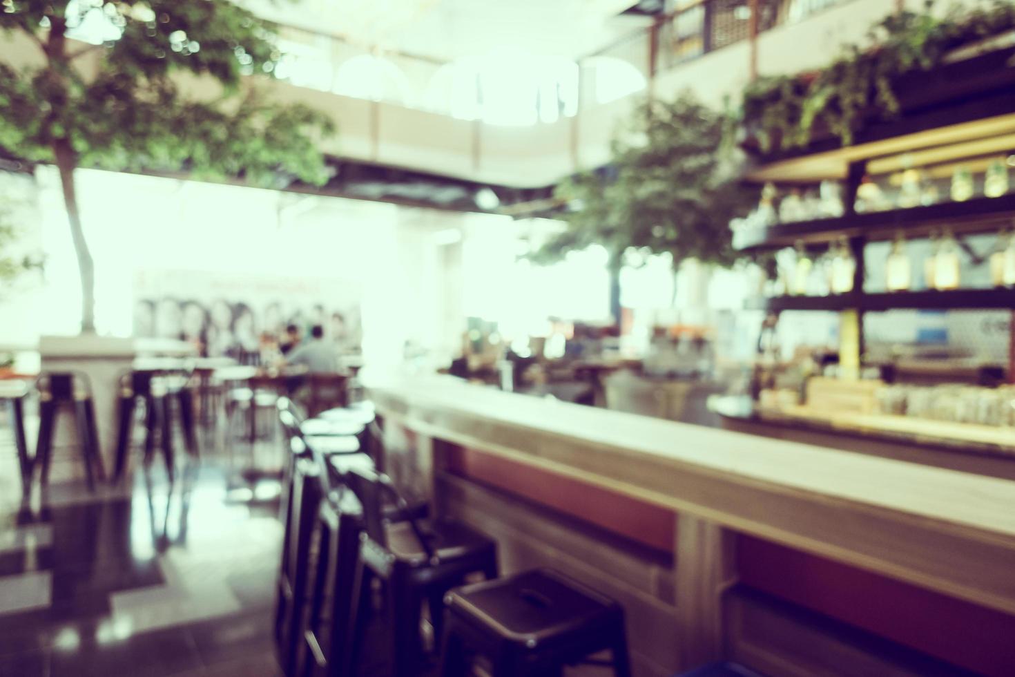 Abstract blur and defocused restaurant and coffee shop cafe interior photo