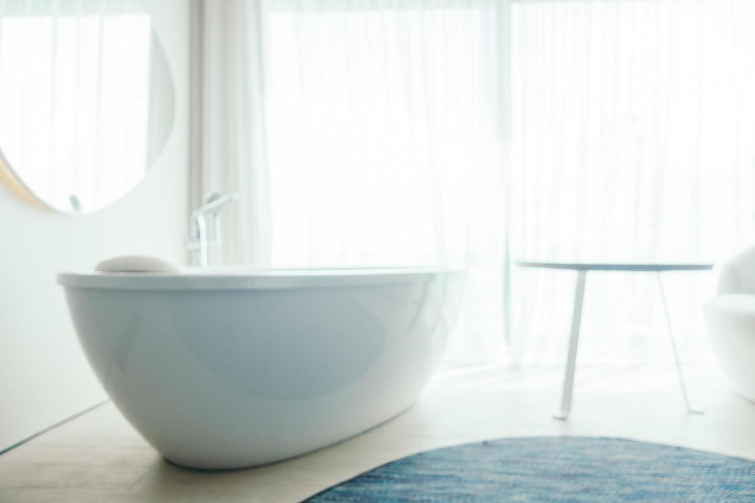 Abstract blur and defocused bathtub decoration interior of room photo
