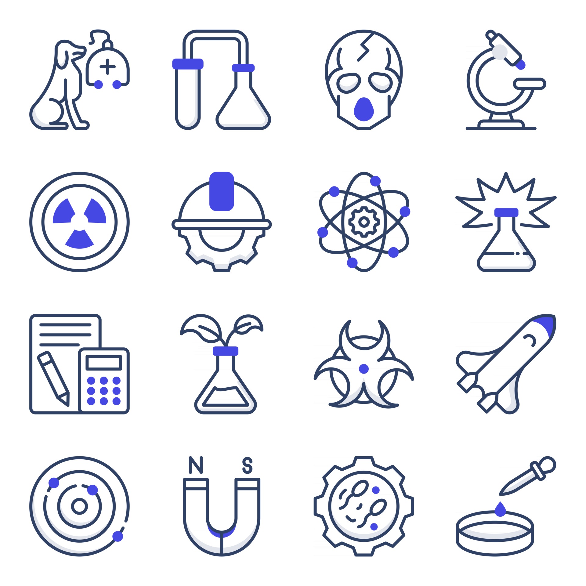Pack of Science Flat Icons 2806018 Vector Art at Vecteezy