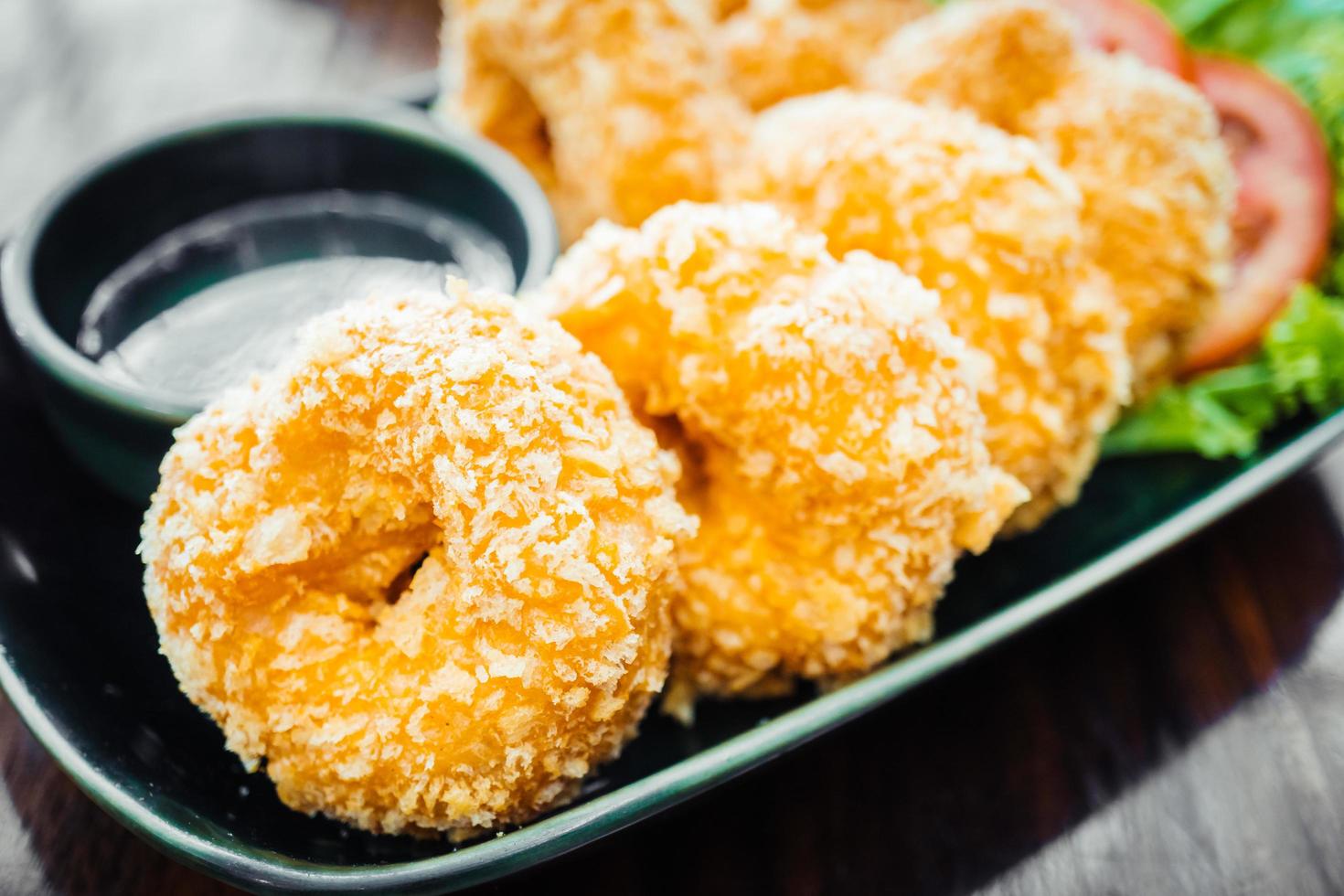 Fried prawn or shrimp cake ball photo