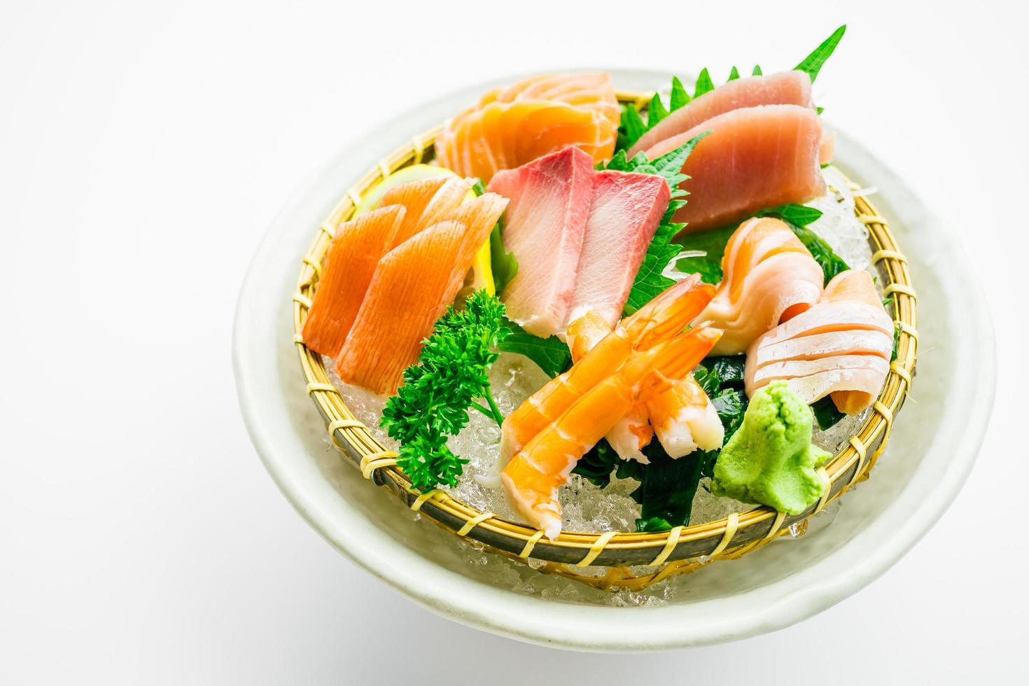 conjunto de sashimi mixto foto