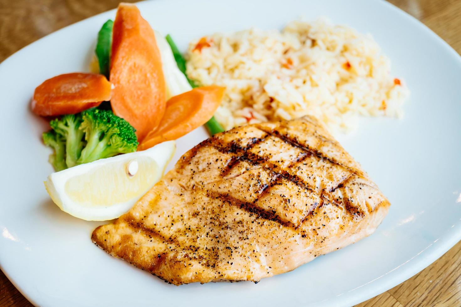 Salmon meat fillet steak photo