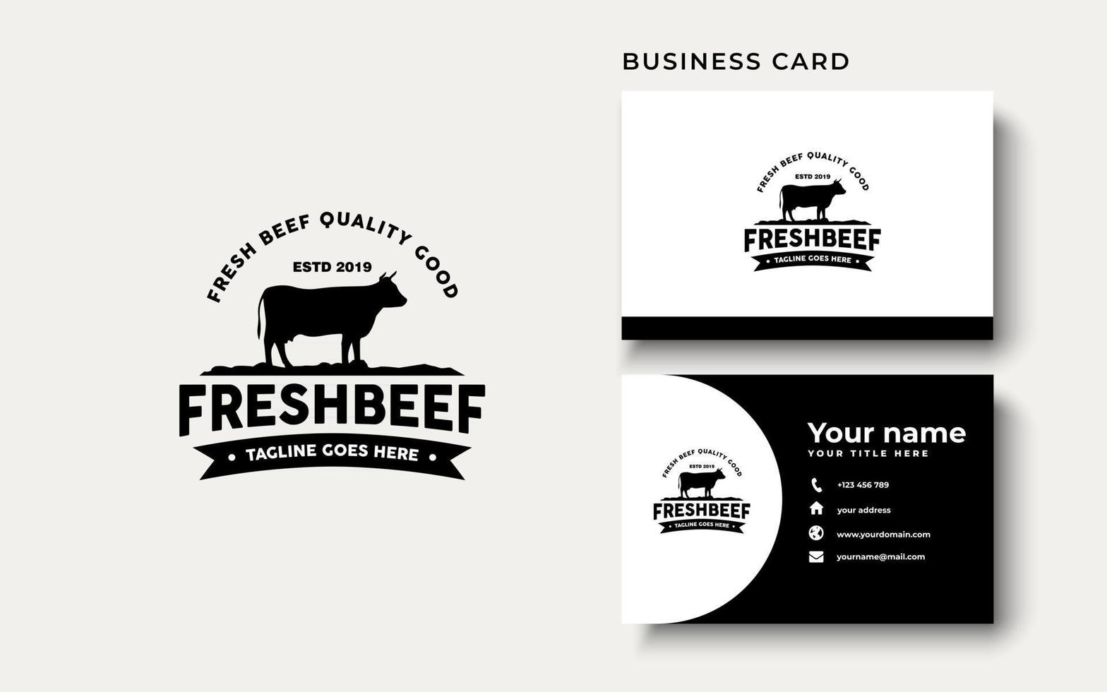 Retro Vintage Beef Emblem Label Logo Design Inspiration vector