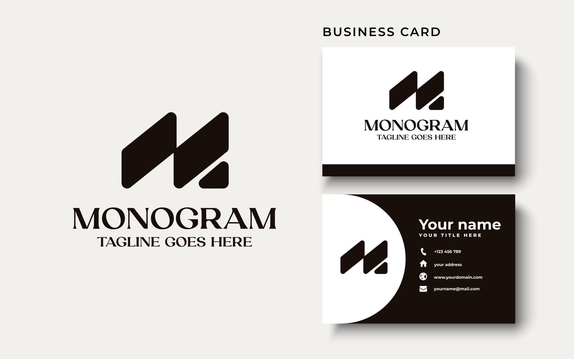 Creative Professional Trendy Monogram M Logo Design in Black and ...
