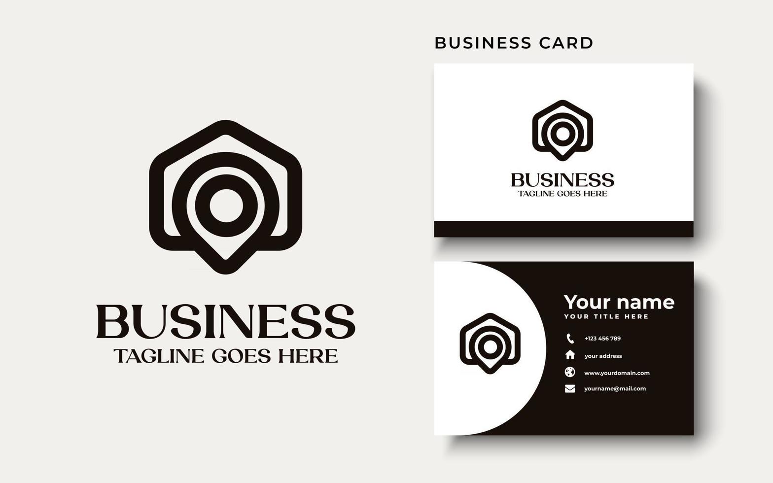 Creative Professional Trendy home point house point Logo Design in Black and White Color vector