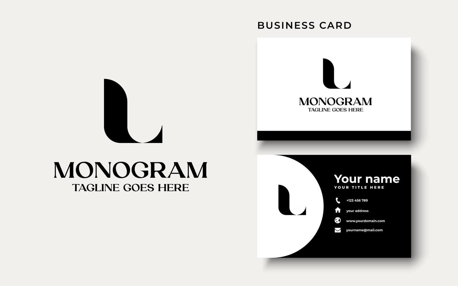 Creative Professional Trendy Monogram L Logo Design in Black and White Color, Initial Based Alphabet Icon Logo vector