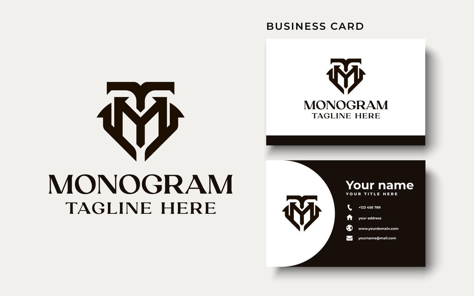 Monograma de moda profesional creativo mt tm mt diseño de logotipo en color blanco y negro, logotipo de icono de alfabeto inicial basado vector