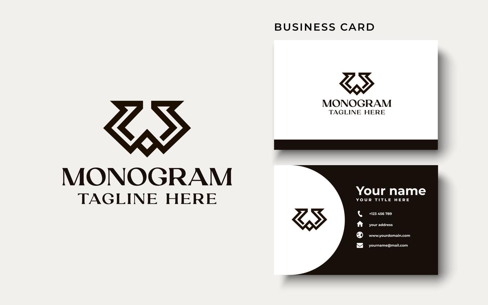 Creative Professional Trendy Monogram W Logo Design in Black and White Color, Initial Based Alphabet Icon Logo vector