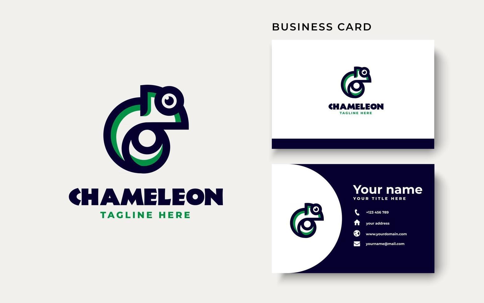 Creative Chameleon monoline logo template. Vector illustration