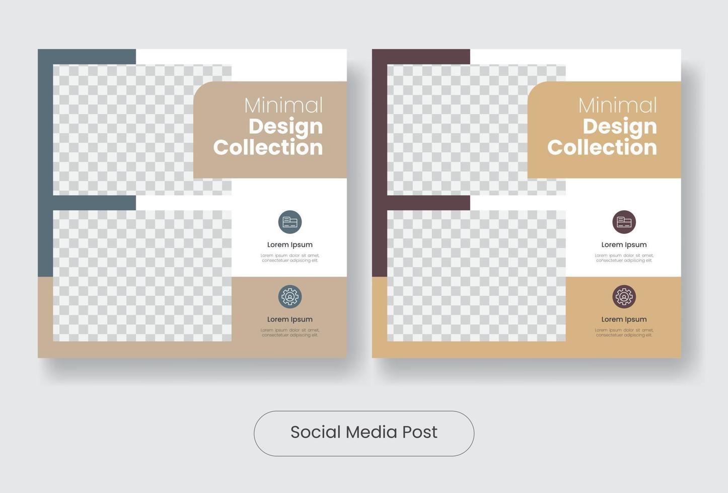 Furniture social media post banner template set vector