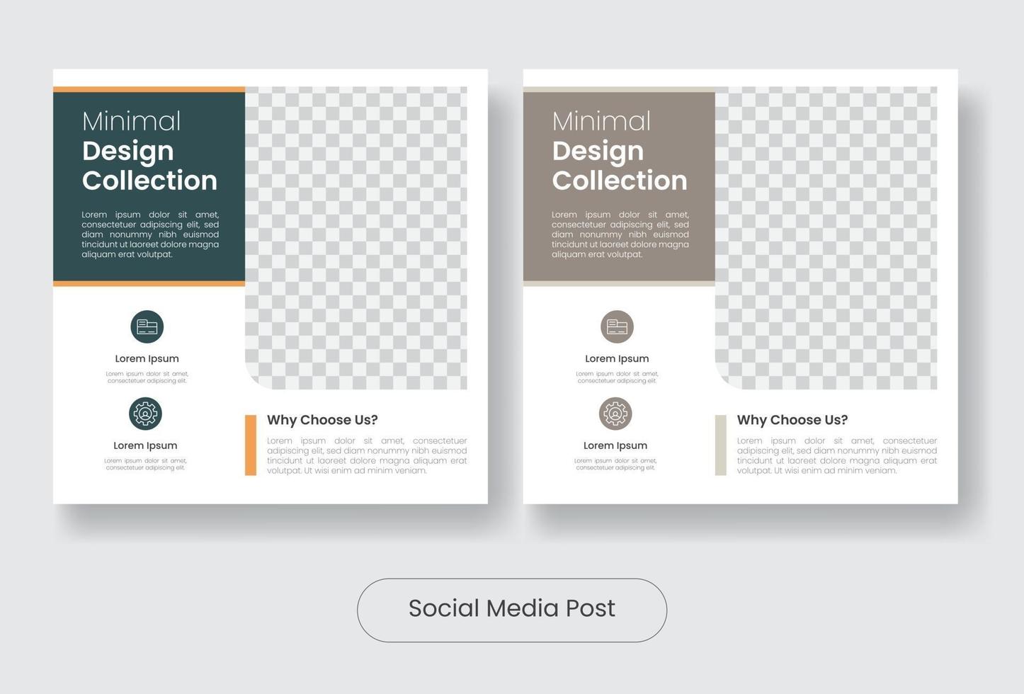 Minimal furniture design social media post banner template set vector