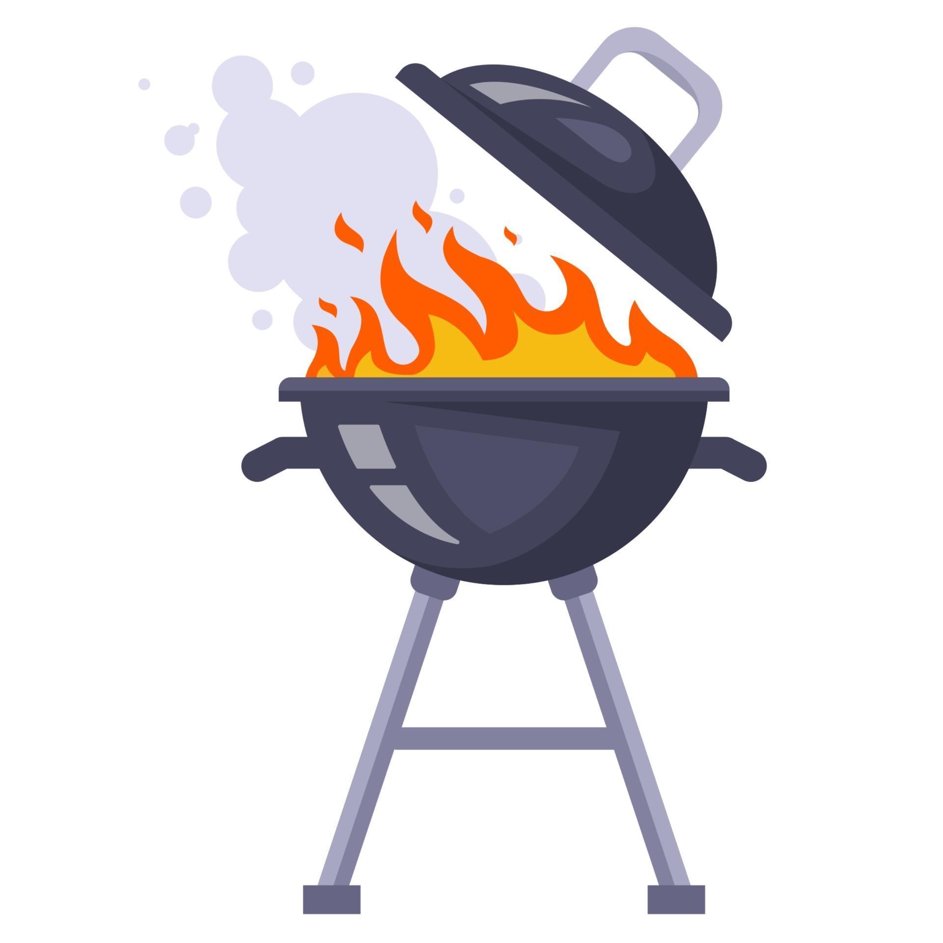 grill meat in a barbecue grill. flat vector illustration. 2806806