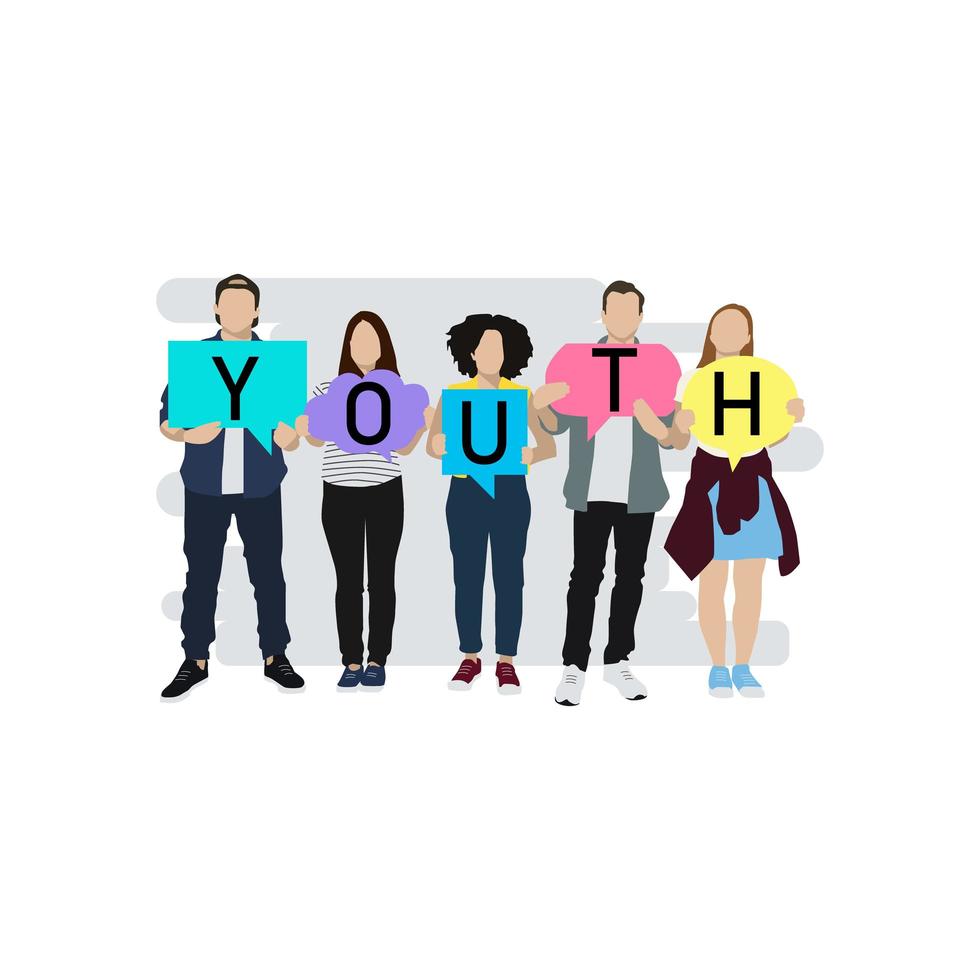 Flat Illustration Design Youth Day Isolated On White Background 2806890 Vector Art At Vecteezy