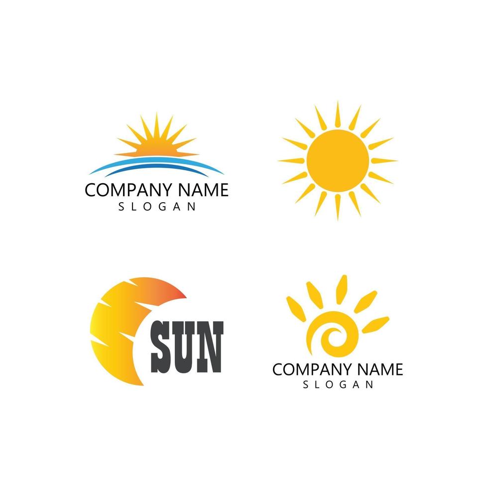 logotipo de ilustración de sol vector