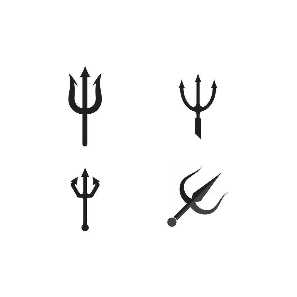 trident logo icon template vector