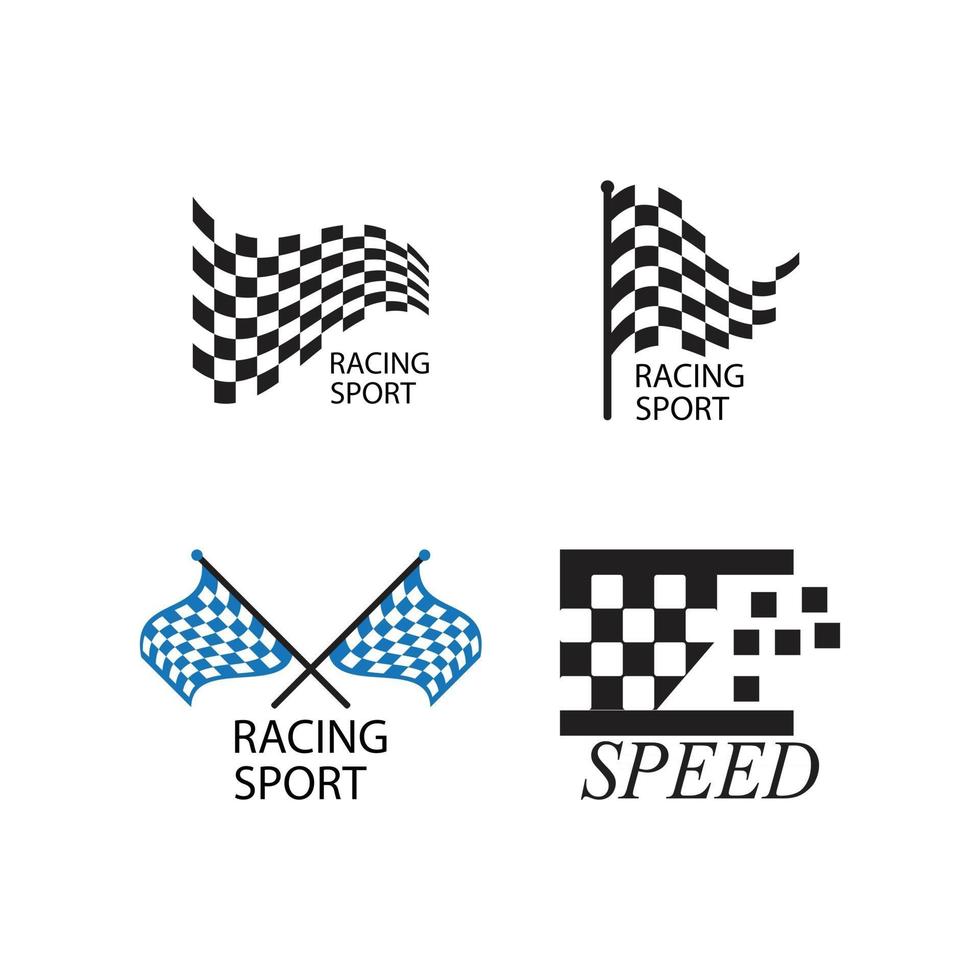 logotipo de la bandera de carrera vector