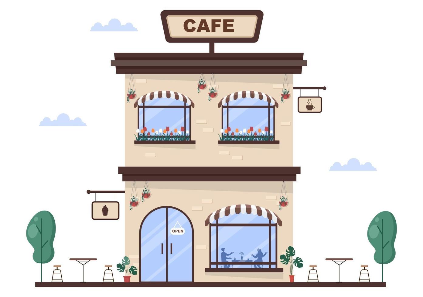 ilustración de cafetería o cafetería vector