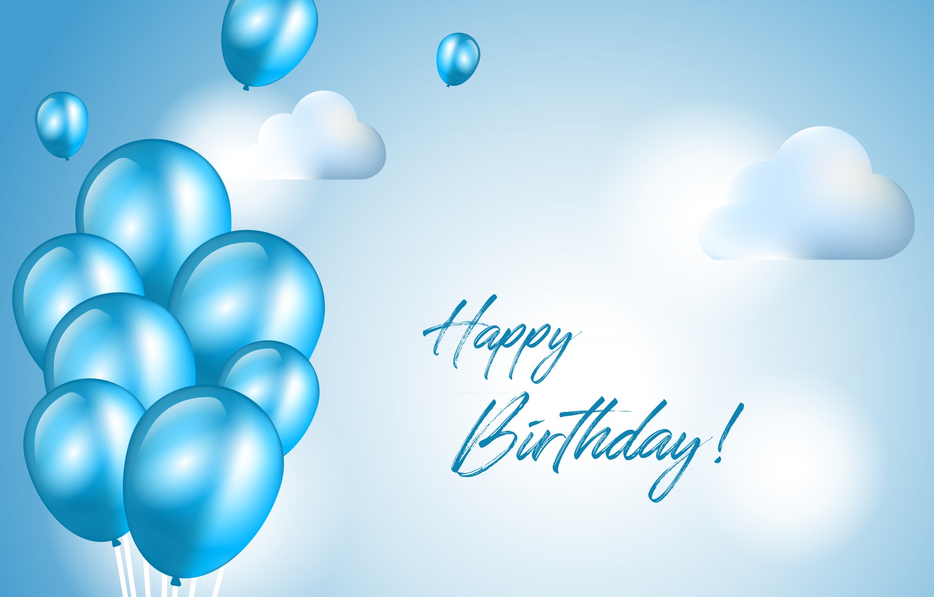 Happy Birthday Card Invitation Celebration Balloon Sky Cloud Background  2807462 Vector Art at Vecteezy