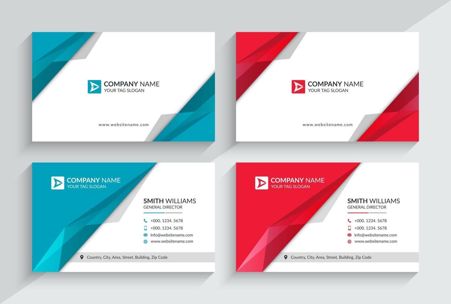 Creative Business Card Template. Stationery Design, Flat Design, Print Template, Vector illustration.