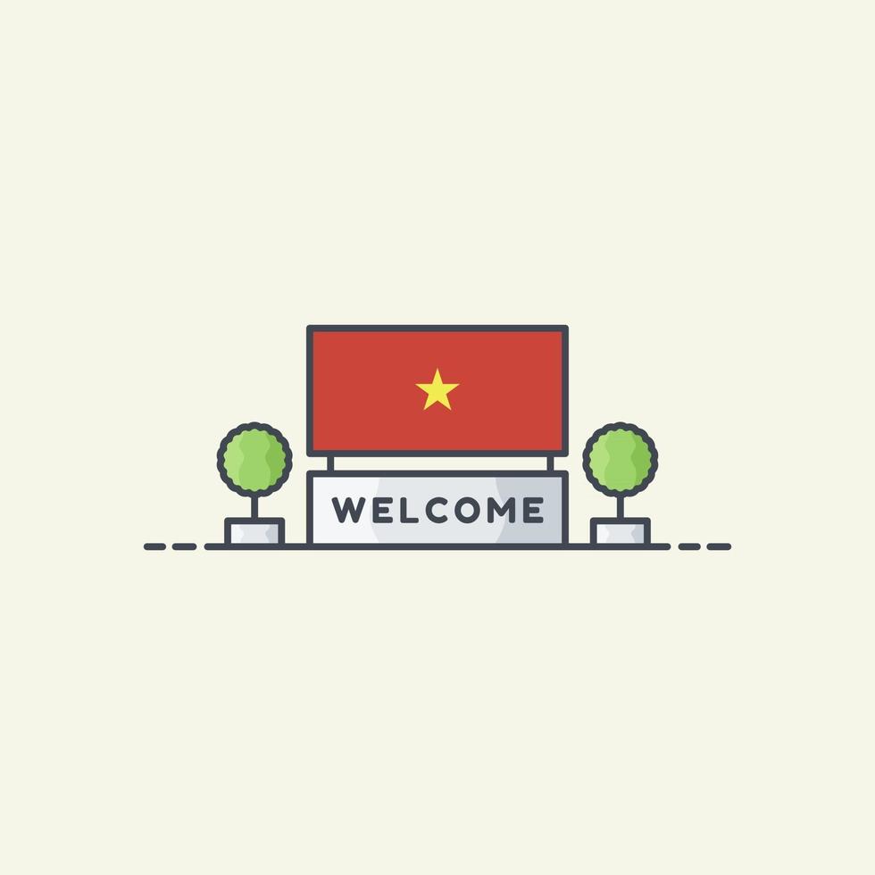 Vietnam flag icon illustration vector