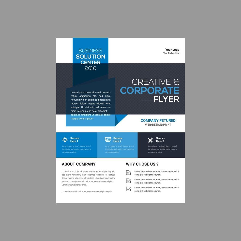 Corporate flyer brochure template vector design