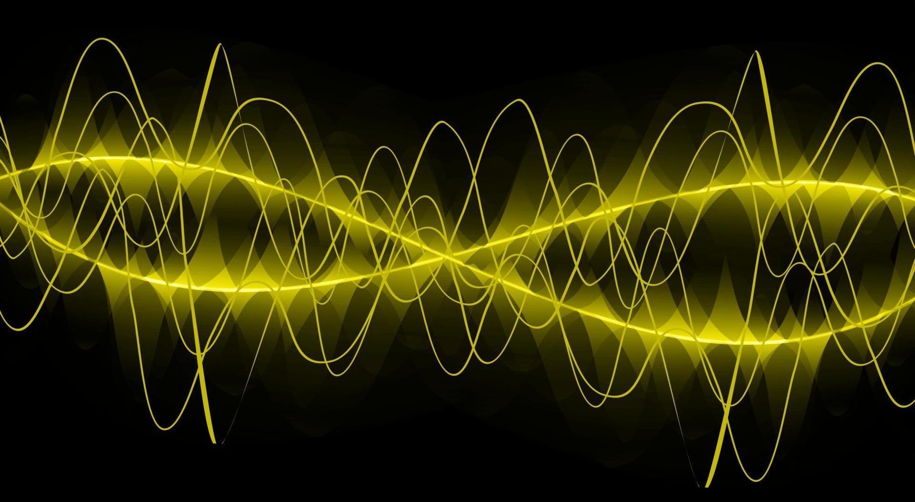 Sound waves oscillating dark light vector