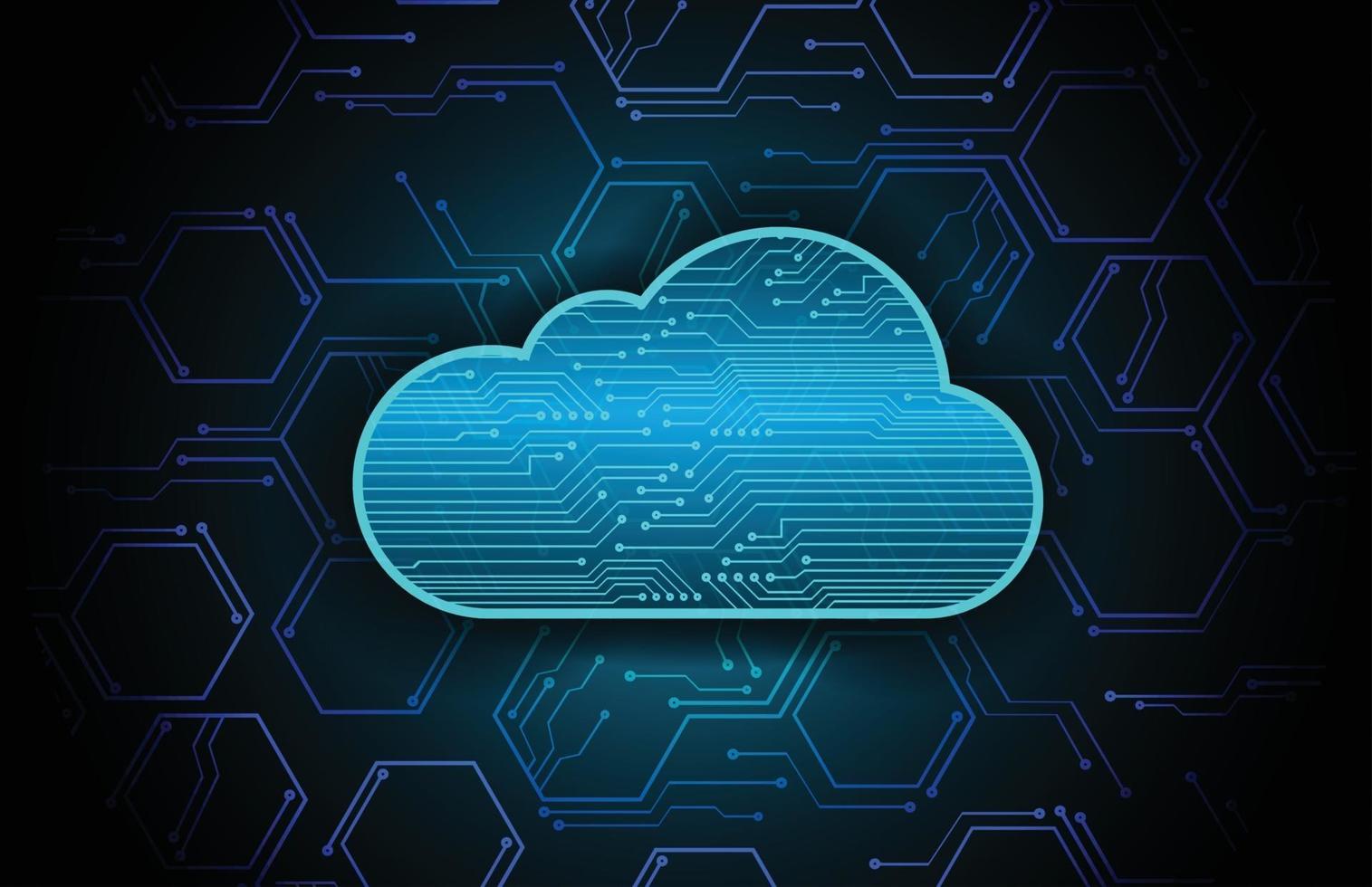 Fondo de concepto de tecnología futura de circuito cibernético de computación en la nube vector