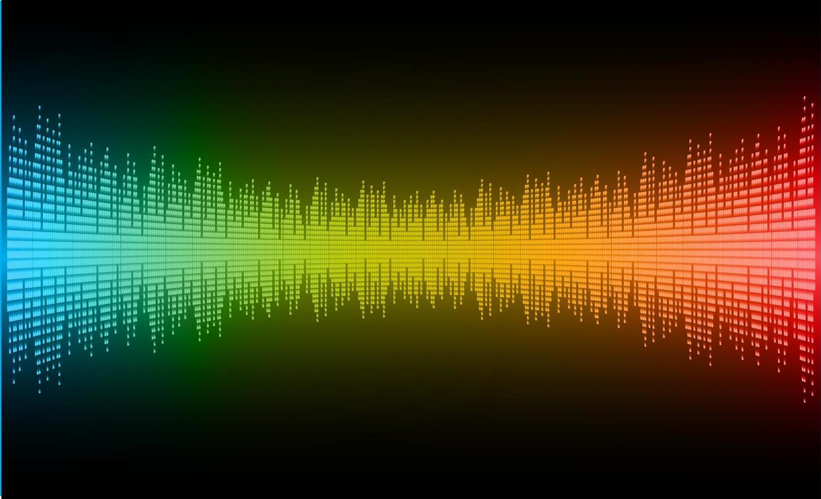 Sound waves oscillating dark light vector