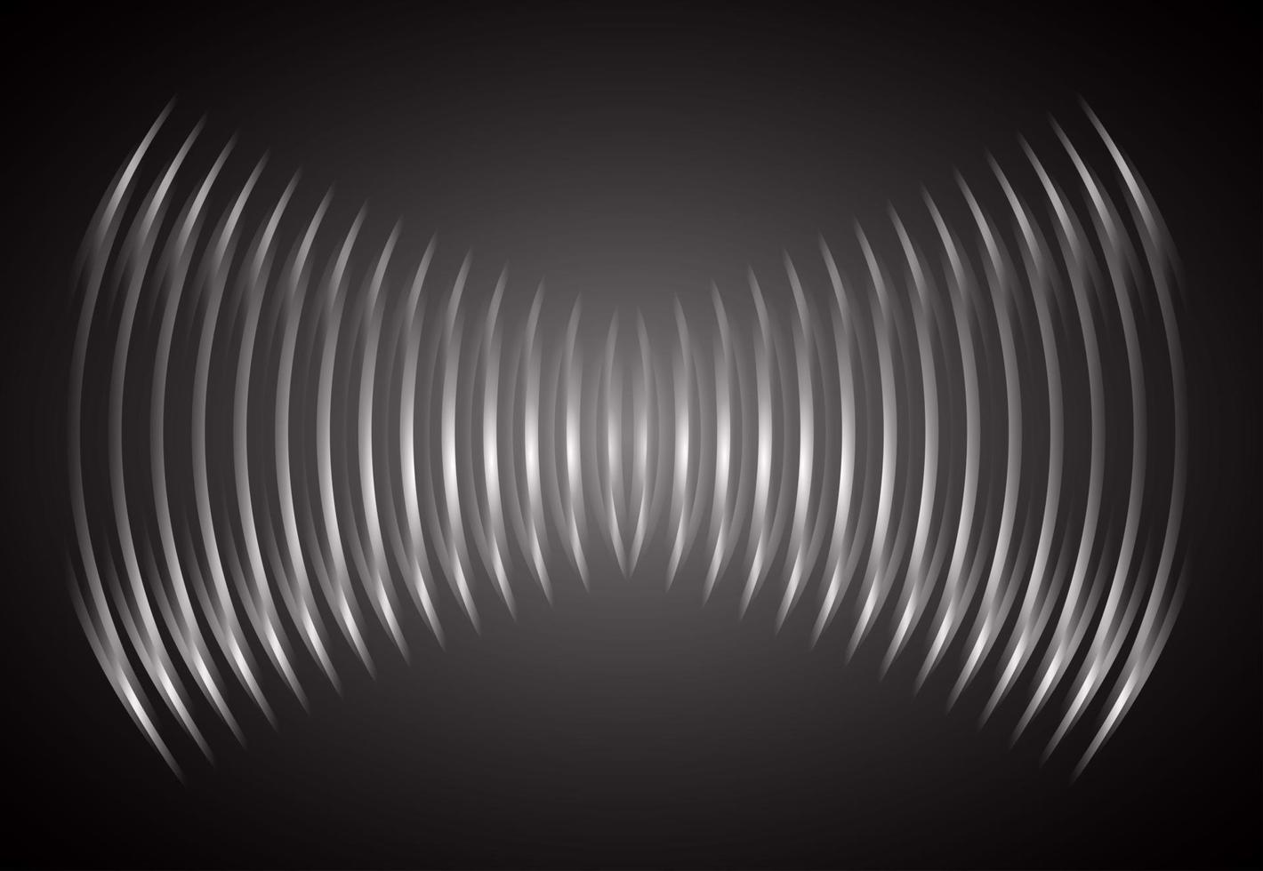 ondas de sonido oscilando luz oscura vector