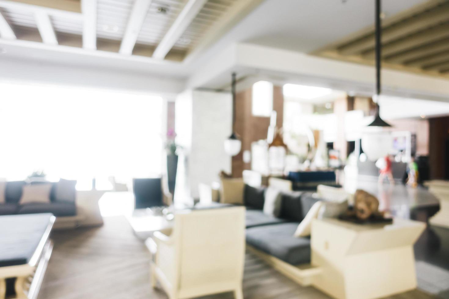 Abstract blur and defocused lobby in hotel interior photo