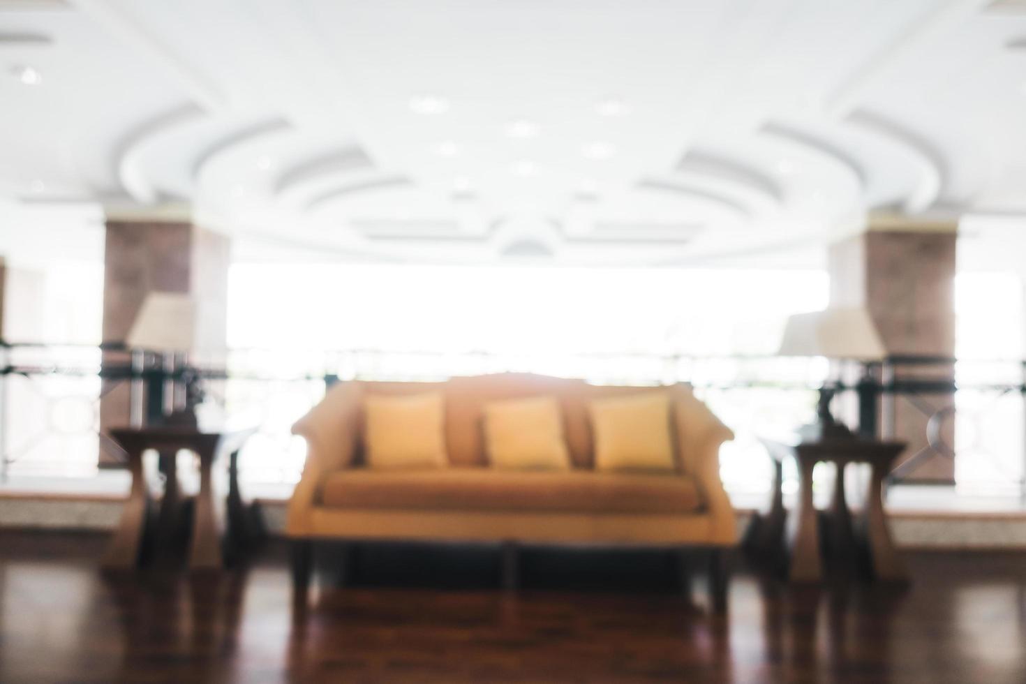 Abstract blur and defocused lobby in hotel interior photo