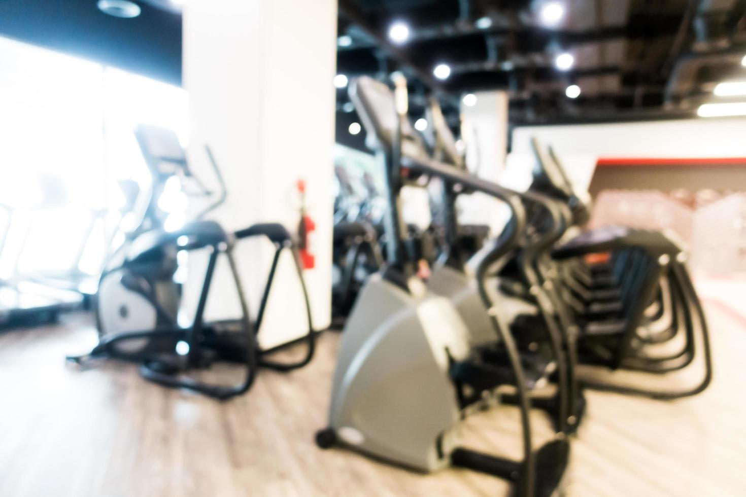 Abstract blur gym and fitness room interior photo