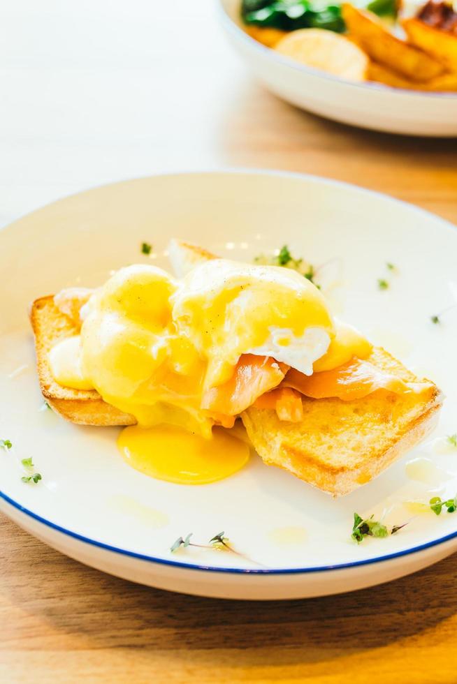 Eggs benedict with salmon photo