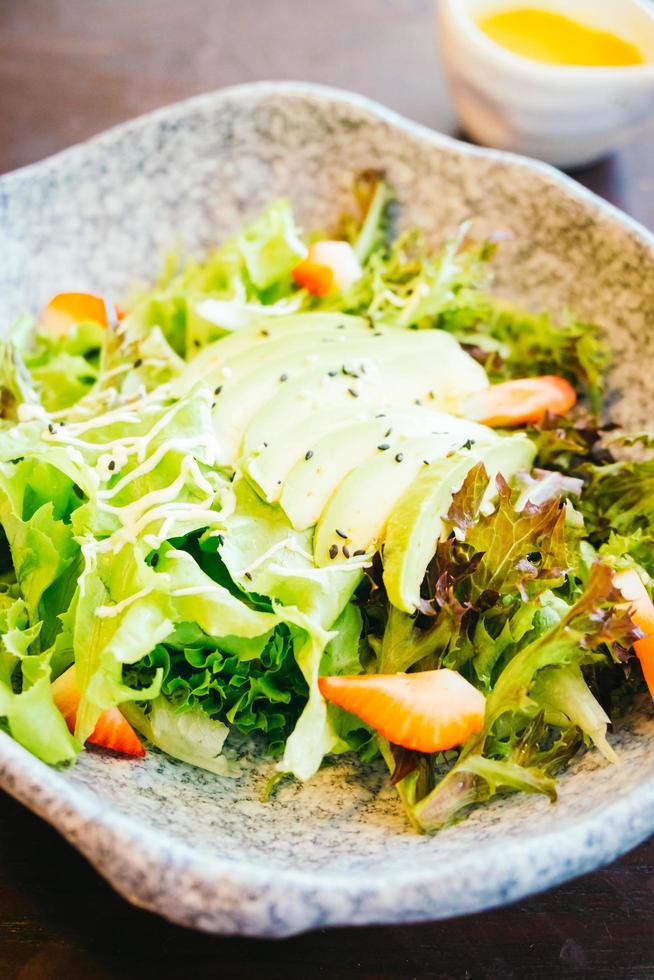 Avocado and Strawberry with vegetable salad photo