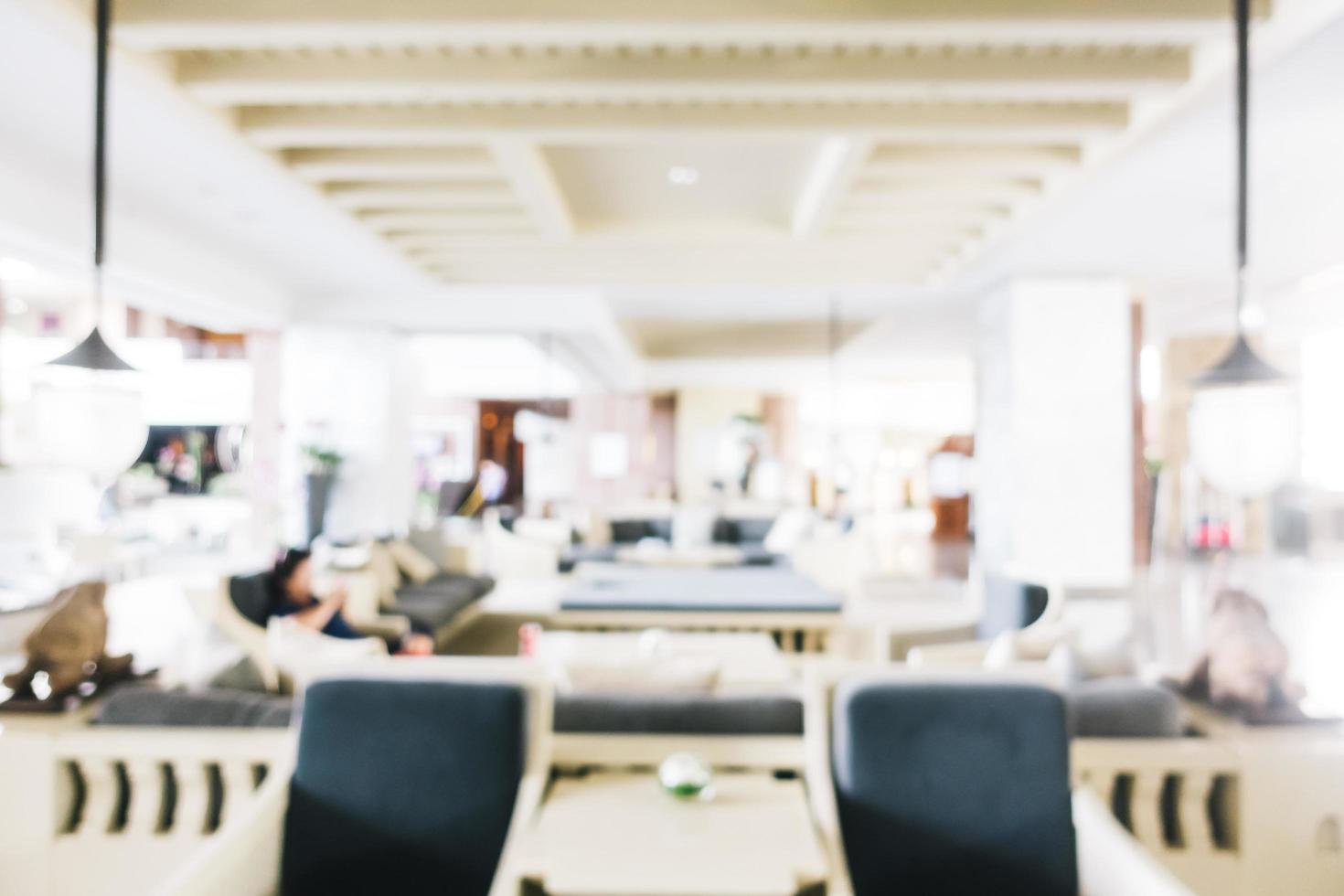 Abstract blur and defocused lobby in hotel interior photo