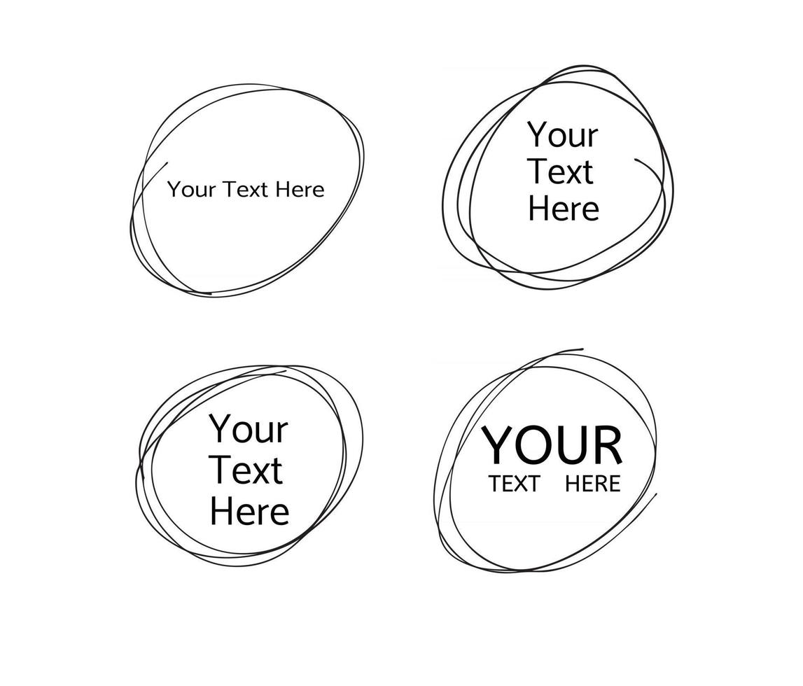 Hand drawn circle line vector