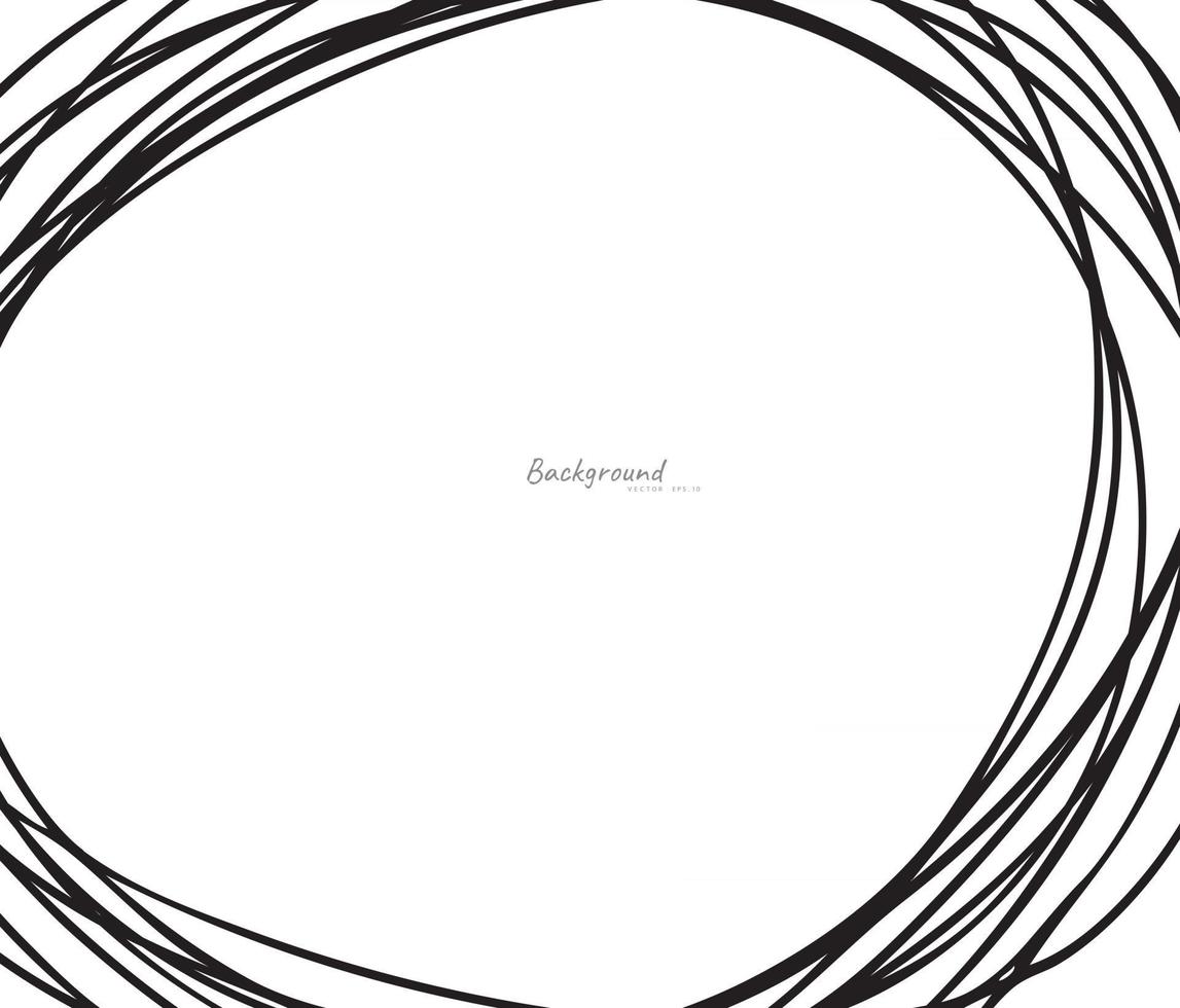 Hand drawn circle line sketch vector