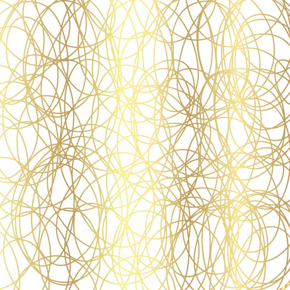 patrón de línea de lujo dorado con líneas dibujadas a mano. Rayas onduladas doradas, fondo abstracto, ilustración vectorial vector