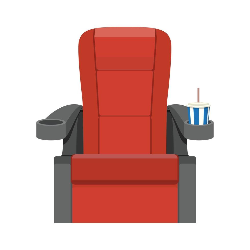 Cinema red chair with soda vector