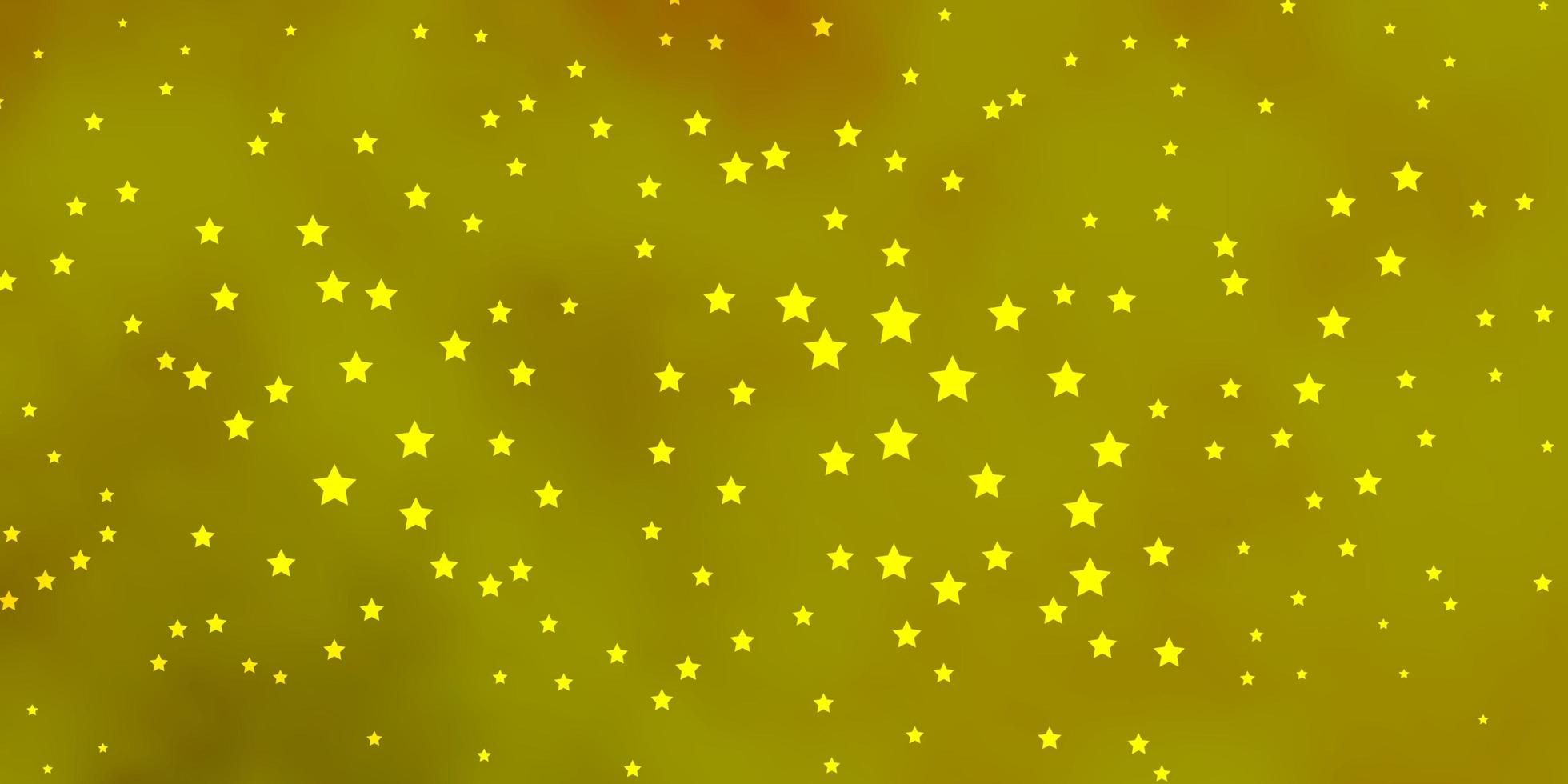 Plantilla de vector verde oscuro, amarillo con estrellas de neón. Ilustración colorida con estrellas de degradado abstracto. patrón para envolver regalos.