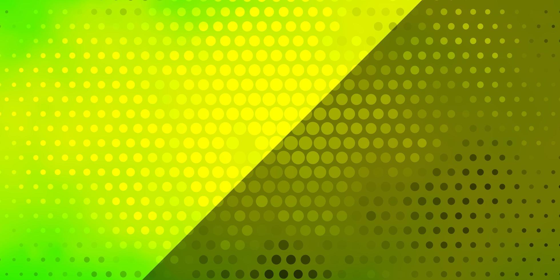 Fondo de vector verde claro, amarillo con círculos. Ilustración con un conjunto de esferas abstractas de colores brillantes. nueva plantilla para su libro de marca.