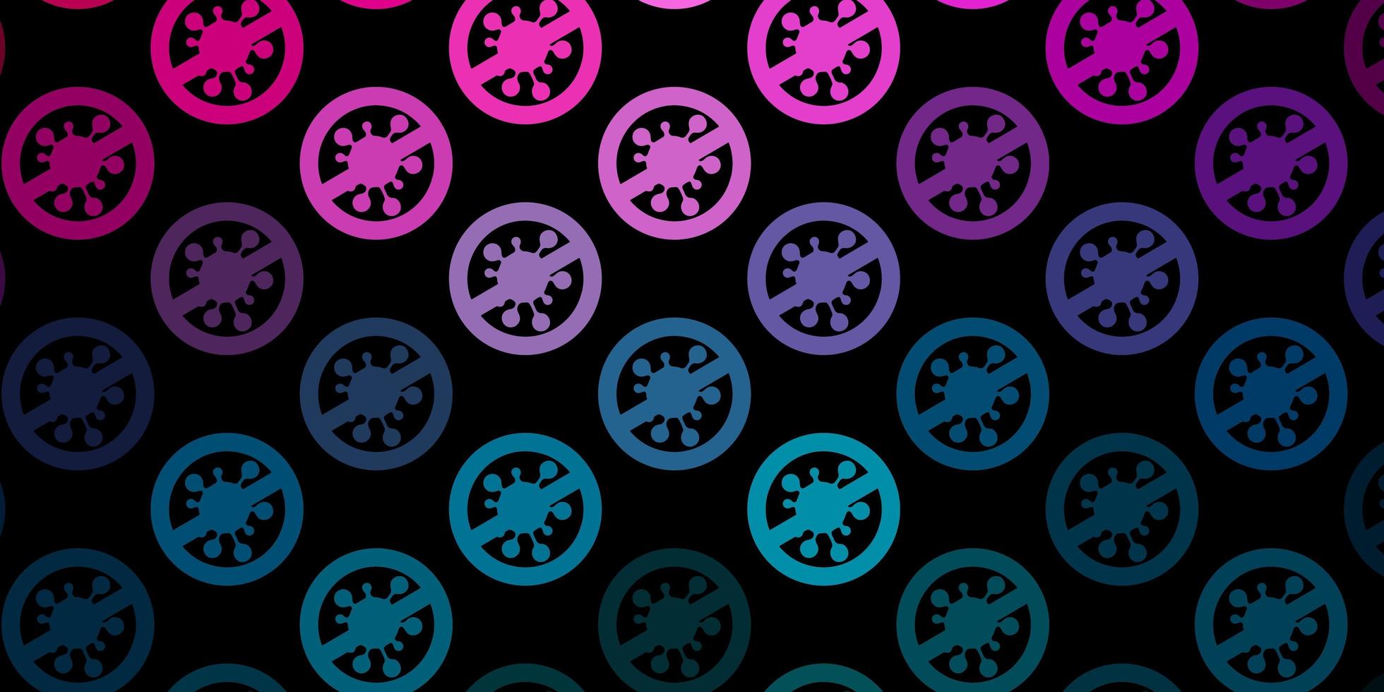 Dark Blue, Red vector backdrop with virus symbols.