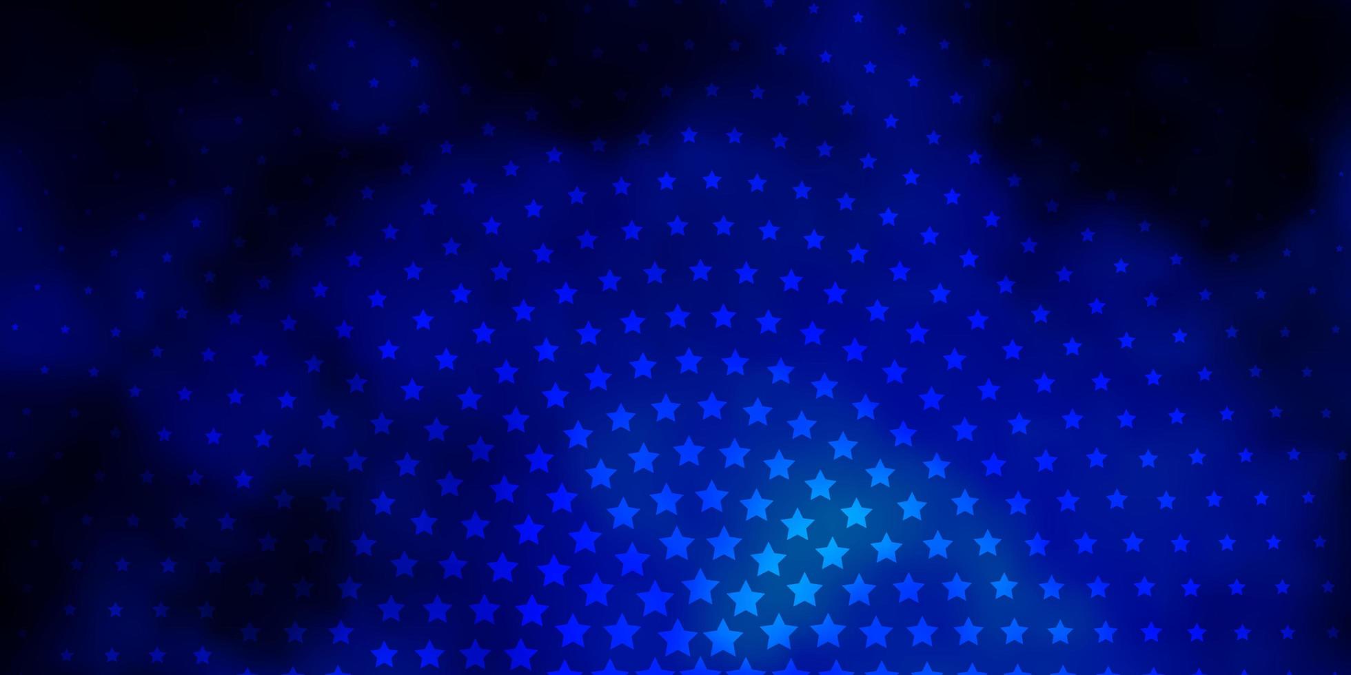 Dark BLUE vector template with neon stars. Modern geometric abstract illustration with stars. Theme for cell phones.